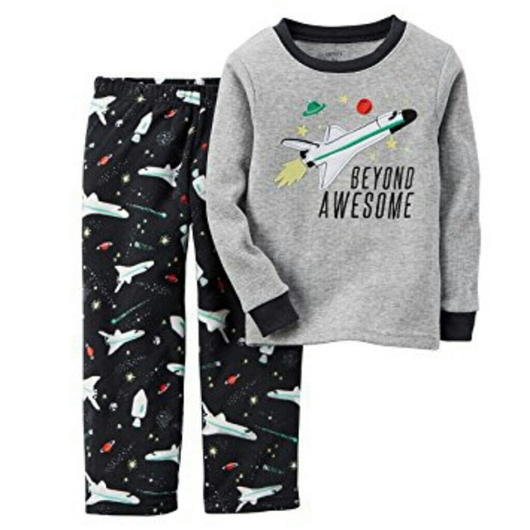 Carter's Other - Carter's Boy Space Rocket Fleece 2 Piece PJ Set-2T